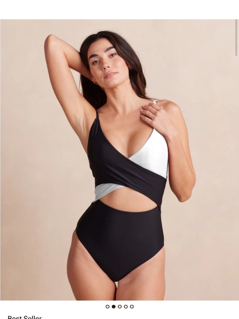 Summersalt Sea Breeze Cutout One-Piece Swimsuit - Black & White